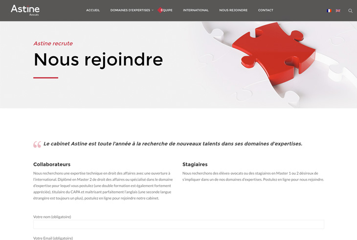 Site internet Astine - Webdesign par l'agence digitale Paris Stargraf