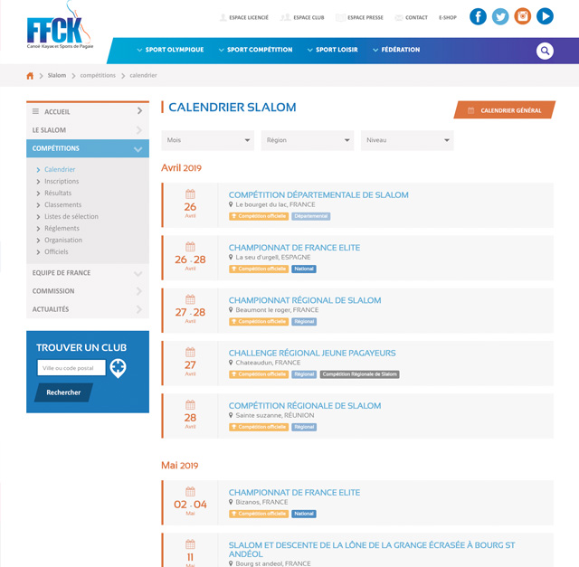 Portail FFCK - Webdesign & UX Design par l'agence digitale Paris Stargraf