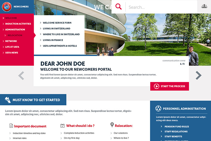 Extranet UEFA - Webdesign & UX Design par l'agence digitale Paris Stargraf
