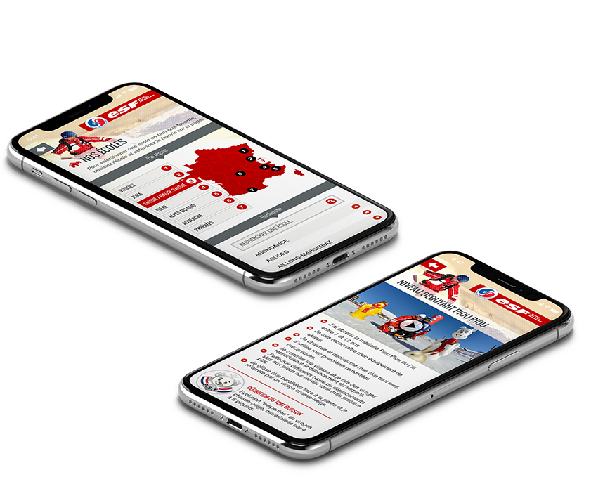 Application mobile ESF par l'agence web Stargraf