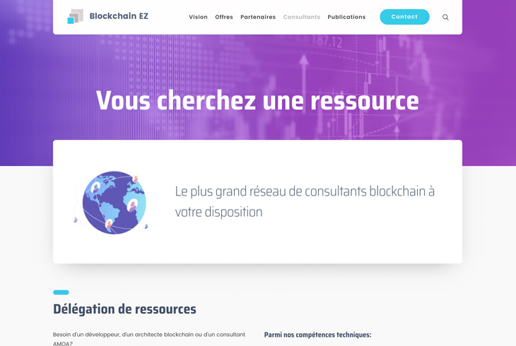 Création du site Blockchain-EZ par l'agence de communication digitale Lyon Stargraf