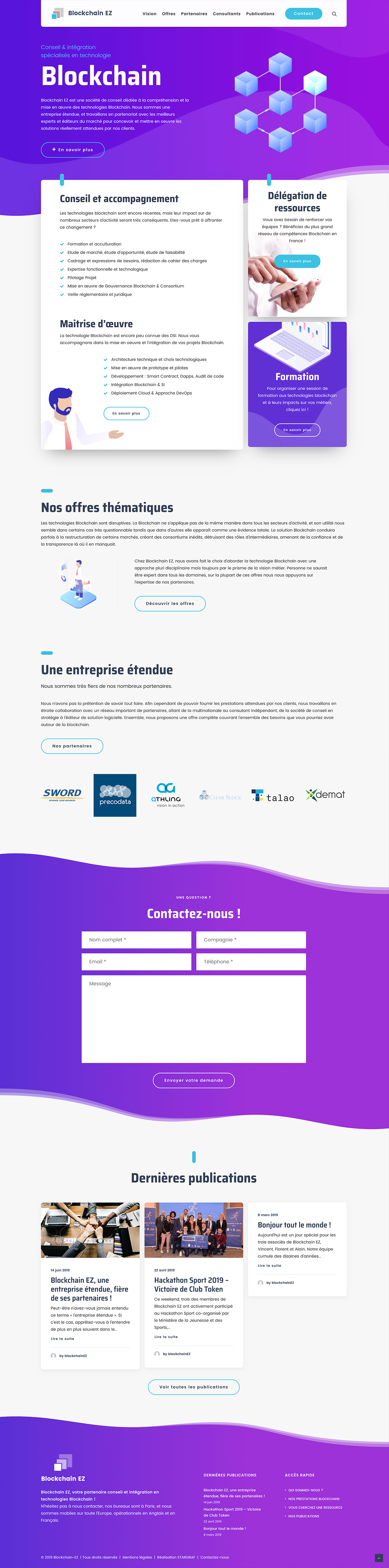 Création du site Blockchain-EZ par l'agence de communication digitale Lyon Stargraf